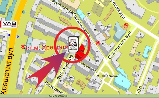 Схема рекламной плоскости по адресу Вул. Заньковецької  / Вул. Станіславського ("Корифей")