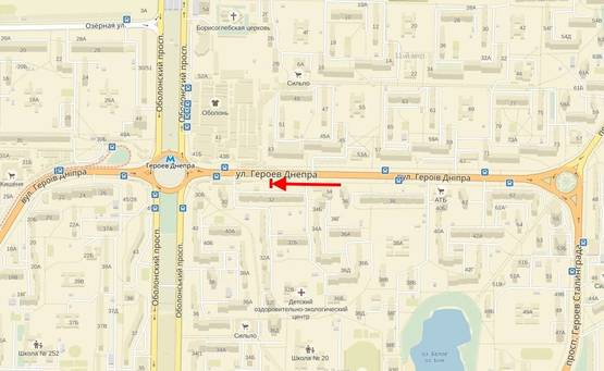 Схема рекламної площини за адресою Героїв Дніпра вул., 32