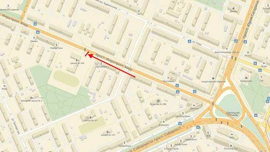 Схема рекламной плоскости по адресу Миру пр., 11