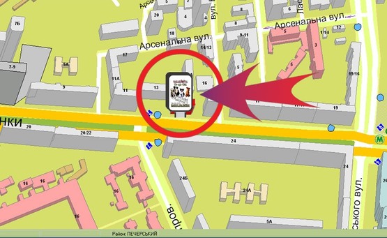 Схема рекламной плоскости по адресу Б-р. Лесі Українки, 15 ("Олеся")