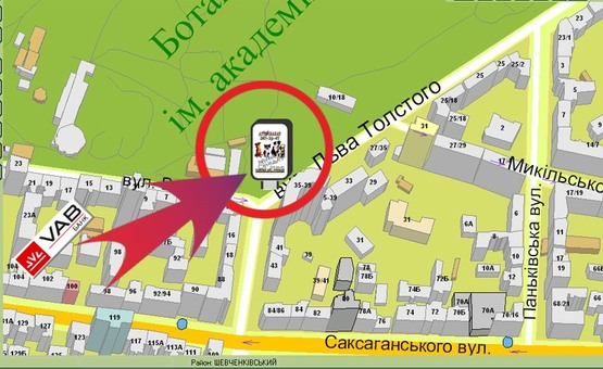 Схема рекламной плоскости по адресу Вул. Л.Толстого / Вул. Вєтрова (БотСад)