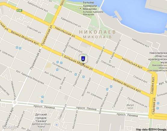 Схема рекламної площини за адресою вул. Соборна- вул. Велика  Морська