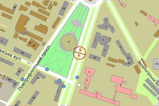 Схема рекламной плоскости по адресу Народного ополчения (разделитель)