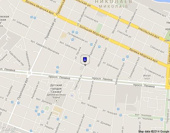 Схема рекламної площини за адресою вул. Соборна - вул. Адм. Макарова