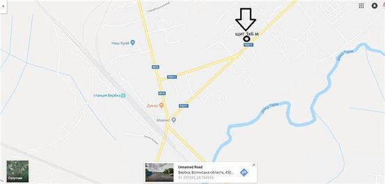 Схема рекламной плоскости по адресу м.Ковель вул. Ватутіна, 36