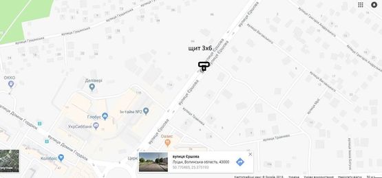 Схема рекламной плоскости по адресу Єршова