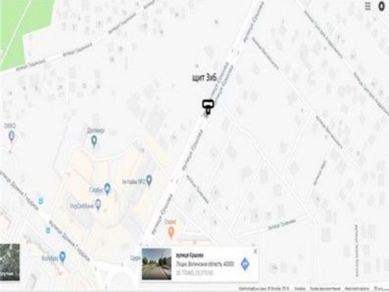 Схема рекламной плоскости по адресу вул. Єршова,11, розділова смуга (в напрямку ТЦ Глобус з автобазару))