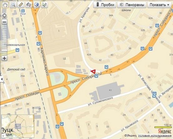 Схема рекламной плоскости по адресу кільце Соборності - Кравчука (навпроти ТАМ-ТАМу, район Формула Варшавського ринку)