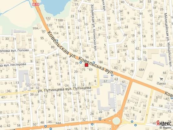 Схема рекламной плоскости по адресу вул. Ковельська, 71 (вїзд в місто зі сторони Ковеля, район спиртзаводу)