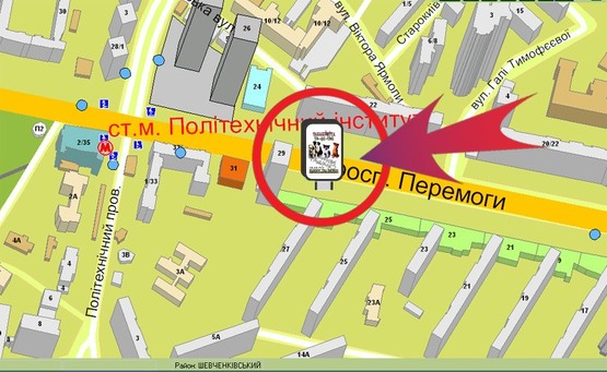 Схема рекламної площини за адресою Пр-т  Перемоги, 27а / "Інтертоп"
