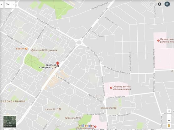 Схема рекламної площини за адресою пр.Соборності ,14а (маг.Троянда, РАГС, ТЦ "Гостинець")