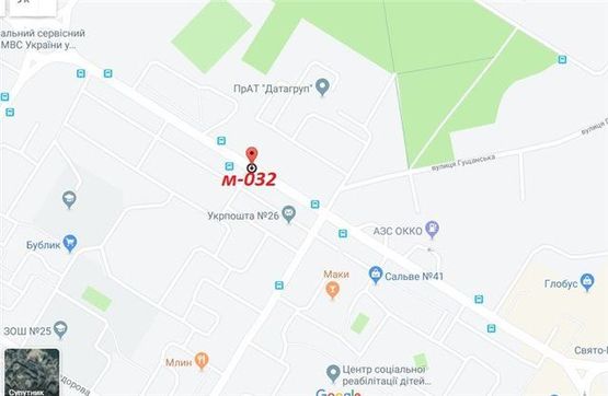 Схема рекламной плоскости по адресу вул.Гордіюк, 35(поруч офіс телефонної компанії "Фотаком", Супермаркет "ТОРБА")