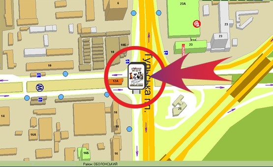 Схема рекламной плоскости по адресу М "Петрівка" / Пр-т Московський