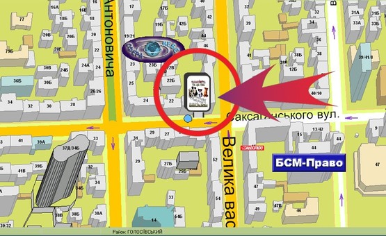 Схема рекламной плоскости по адресу Вул. Саксаганського, 20 / Червоноармійська ("Кампай")