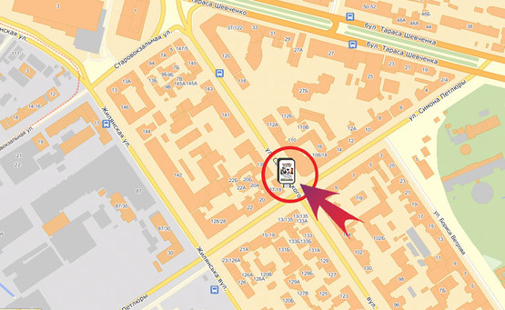 Схема рекламної площини за адресою Вул. Саксаганського,139/вул. Комінтерну