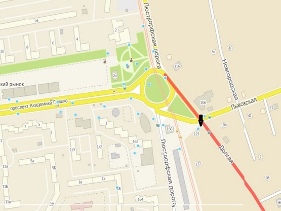 Схема рекламної площини за адресою Львовская (7-я ст. Люстдорфской дороги)