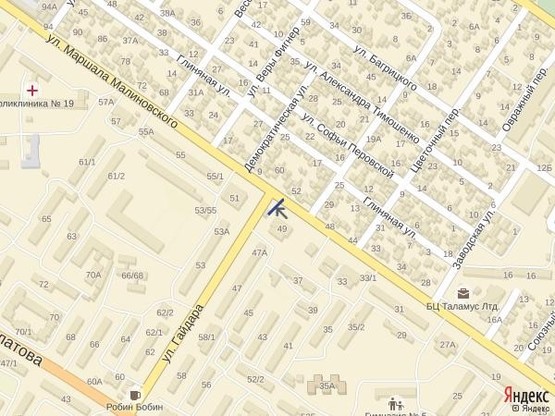 Схема рекламной плоскости по адресу ул.Гайдара-ул.Генерала Петрова 26 (в центр)