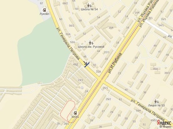 Схема рекламної площини за адресою Генерала Петрова,46