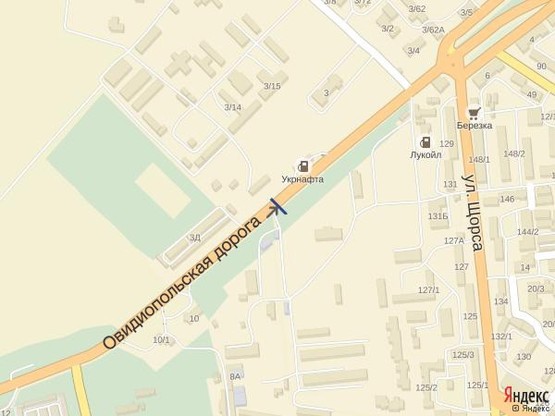 Схема рекламної площини за адресою Овидиопольская дорога - Воинская часть