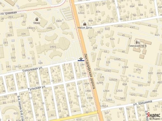 Схема рекламної площини за адресою Люстдорфская дорога - Тополева (ПРАВЫЙ)