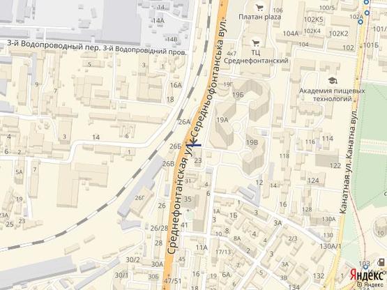 Схема рекламної площини за адресою Среднефонтанская ул - Чудо Город 2