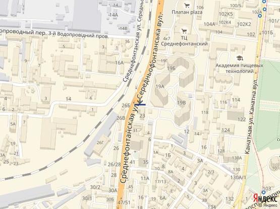 Схема рекламної площини за адресою Среднефонтанская ул - Чудо Город 3