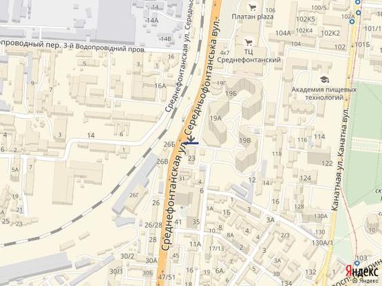 Схема рекламної площини за адресою Среднефонтанская ул - Чудо Город 4