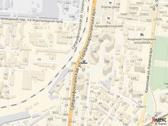 Схема рекламної площини за адресою Среднефонтанская ул - Чудо Город 5