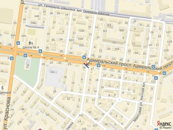Схема рекламної площини за адресою Адмиральский-Лунина