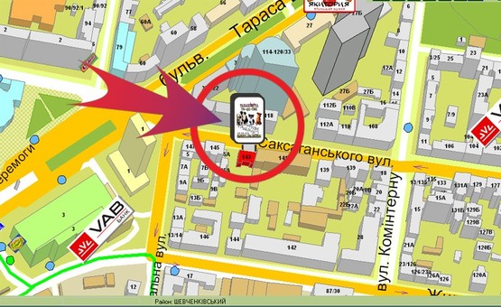 Схема рекламной плоскости по адресу Вул. Саксаганського, 143 ("Мисливець")