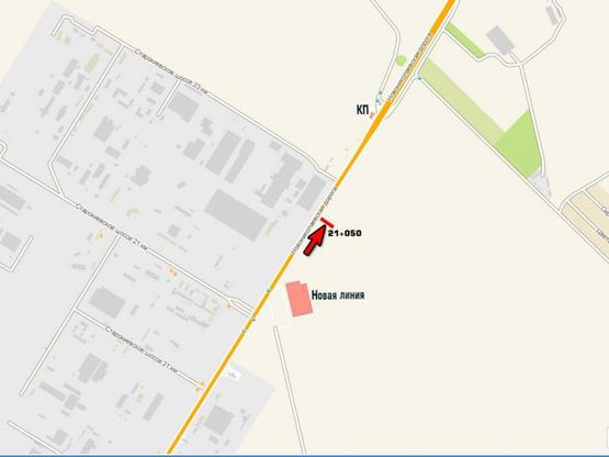 Схема рекламної площини за адресою Одесса - Николаев 21 км + 050 м