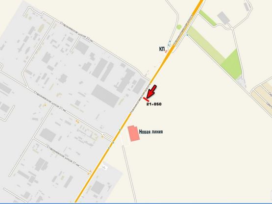 Схема рекламной плоскости по адресу Одесса - Николаев 21 км + 050 м