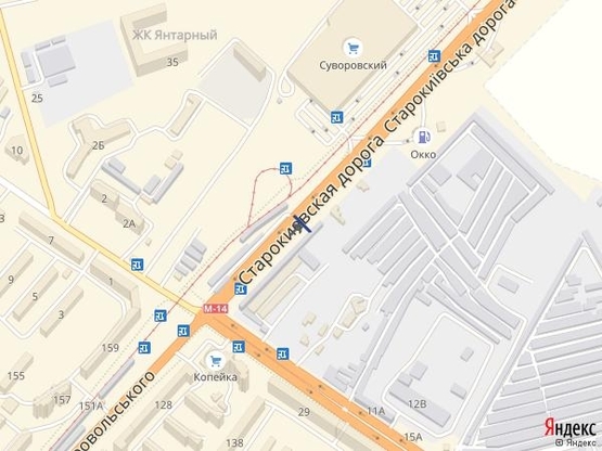 Схема рекламной плоскости по адресу Одесса - Николаев 17+880 А