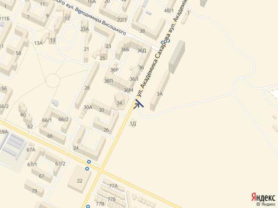 Схема рекламної площини за адресою Сахарова, 34 А