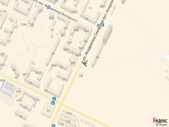 Схема рекламної площини за адресою Сахарова, 34 Б