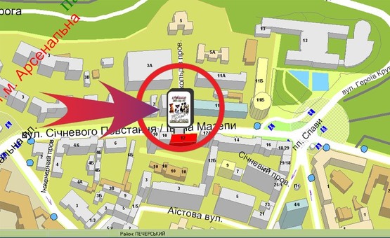 Схема рекламной плоскости по адресу Вул. Січневого Повстання, 12 ("Новий Ермітаж")