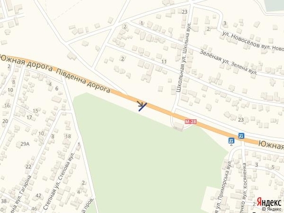 Схема рекламної площини за адресою Одесса - Южный 15+500 А