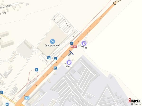 Схема рекламної площини за адресою Одесса - Николаев 18+150