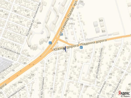 Схема рекламной плоскости по адресу Одесса - Южный 14+000 А