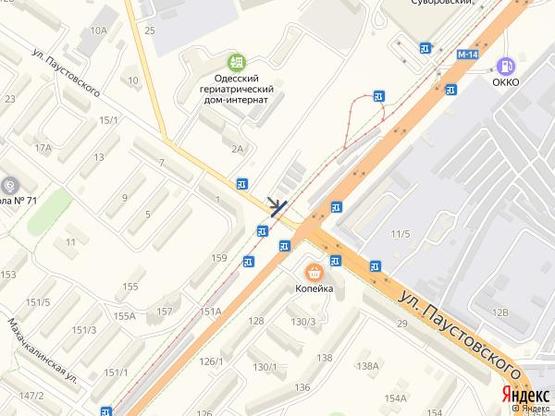 Схема рекламної площини за адресою Паустовского, 1а (Б)