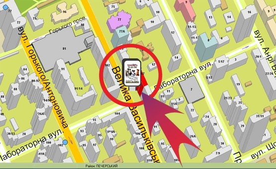 Схема рекламної площини за адресою Вул. Червоноармійська, 85/87 ("Ішак")