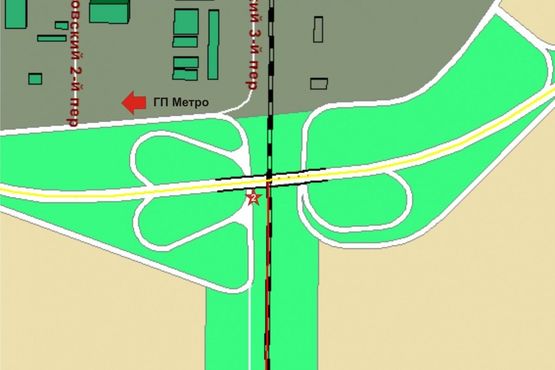 Схема рекламной плоскости по адресу Овидиопольский путепровод / ГМ "Метро" №2