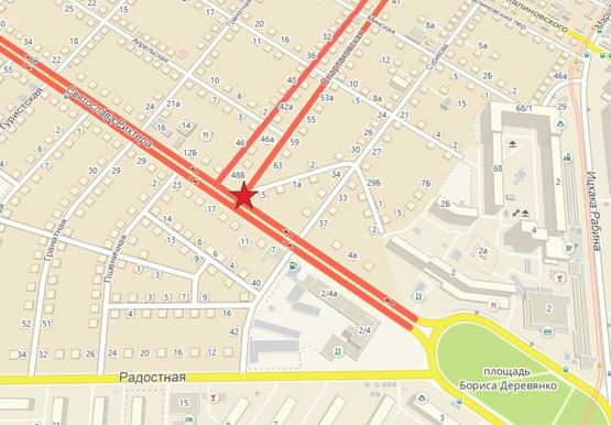 Схема рекламной плоскости по адресу ул. Спартаковская / ул. Святослава Рихтера