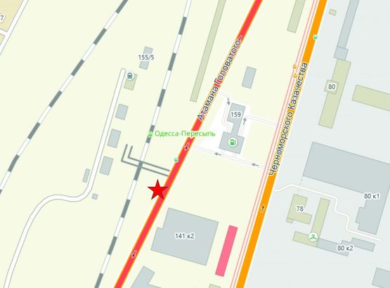 Схема рекламної площини за адресою ул. Атамана Головатого /  АЗС "SOCAR" №159, №2