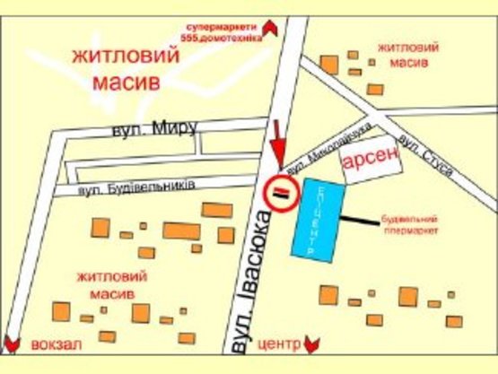 Схема рекламной плоскости по адресу Івасюка (Епіцентр)