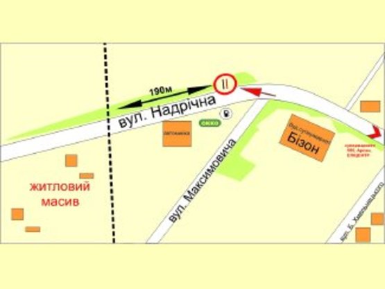 Схема рекламной плоскости по адресу Надрічна      навпроти ОККО №1