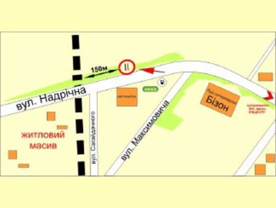 Схема рекламной плоскости по адресу Надрічна      навпроти ОККО №2