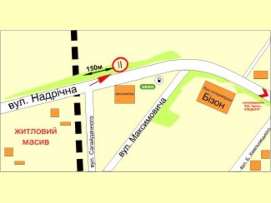 Схема рекламной плоскости по адресу Надрічна      навпроти ОККО №2