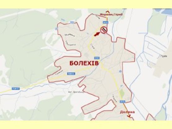 Схема рекламної площини за адресою м.Болехів (вїзд зі сторони Стрия) ст.А