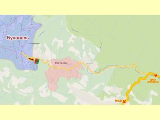 Схема рекламной плоскости по адресу перед ГК Буковель (лівий)